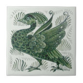 Wm De Morgan Green Bird Arts & Crafts Tile （右） タイル (正面)