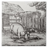 Wm Wise Minton Farm Animals Pigts Tile Repro c 187 タイル (正面)