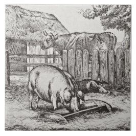 Wm Wise Minton Farm Animals Pigts Tile Repro c 187 タイル