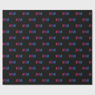 WMSA Gift Wrap Logo Bars on Black Matte, 6 ft. ラッピングペーパー