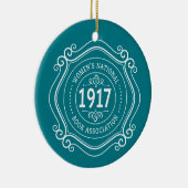 WNBAの休日のオーナメントのティール(緑がかった色)記念日の頂上 セラミックオーナメント (右)