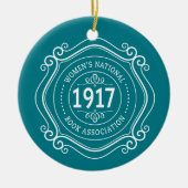 WNBAの休日のオーナメントのティール(緑がかった色)記念日の頂上 セラミックオーナメント (正面)