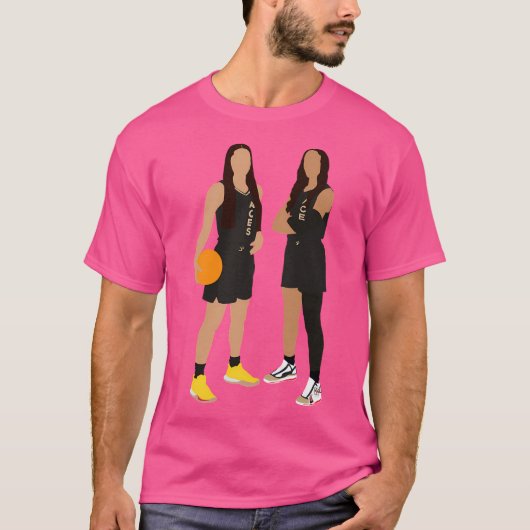 Wnba – ラスベガスAces Kelsey Plum 10アジャウィルソン Tシャツ (正面)