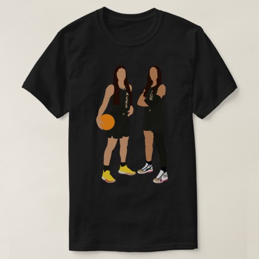 WNBA – ラスベガスAces Kelsey Plum 10 A_ja Wilson Tシャツ (デザイン正面)