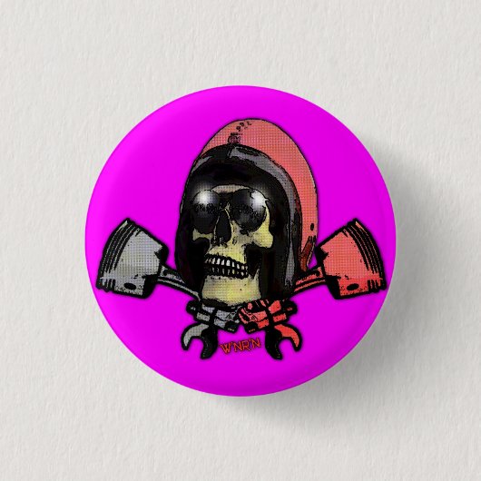 W'nR'nはピストンボタンを交差させました 缶バッジ (正面)