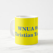 WNUA 88.5 FM（ケンタッキー州ウィリアムズタウン）のマグカップ コーヒーマグカップ (正面左)