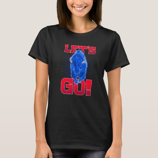 WNY Pride Red & Blue Buffalo Let's Go Buffalo Tシャツ (正面)