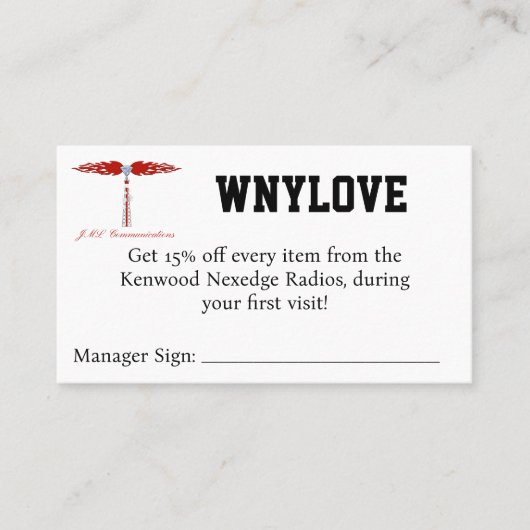 WNYLOVE クーポン 名刺 (正面)