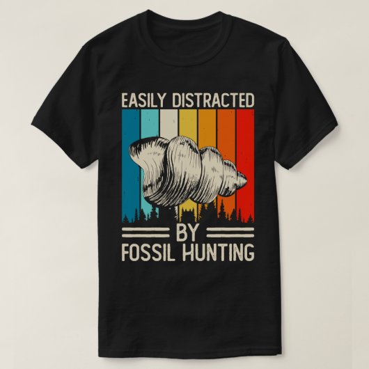 Wo用の化石狩りTシャツに気を取られる Tシャツ (デザイン正面)