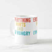 Wo Everything Hurts I'M Hungry Funny Running Marat コーヒーマグカップ (正面左)
