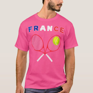 Wo France Flag Tennis Ball Racket Sport Fans Playe Tシャツ