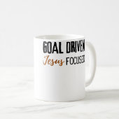 Wo Goal Driven Jesus Focused Motivational Christia コーヒーマグカップ (正面右)