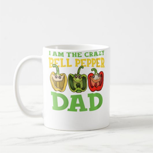 Wo I'M The Crazy Bell Pepper Dad Funny Gardener Ga コーヒーマグカップ (左)