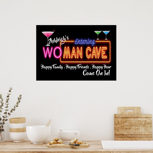 Wo - Man Cave Sign Poster ポスター (キッチン)