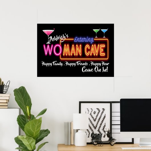 Wo - Man Cave Sign Poster ポスター (ホームオフィス)