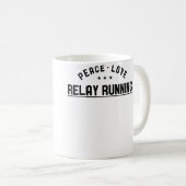 Wo Peace Love Relay Running Relay Runner コーヒーマグカップ (正面右)