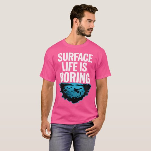 Wo Surface Is Boring Cave Diving Tシャツ (正面フル)