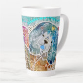 WOBBLE-ROCKチョウ犬の水のカラーろうけつ染め カフェラテマグ (右アングル)