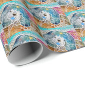 WOBBLE-ROCKチョウ犬の水のカラーろうけつ染め ラッピングペーパー (ロールコーナー)