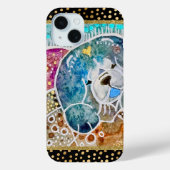 WOBBLE-ROCK Chow犬の水の色のろうけつ染めIPhone 15 Case-Mate iPhoneケース (裏面)