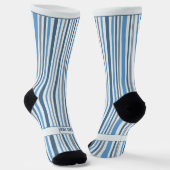 Wobbly Stripes, Blue and White ソックス (傾斜あり)