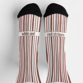 Wobbly Stripes, Red and White ソックス