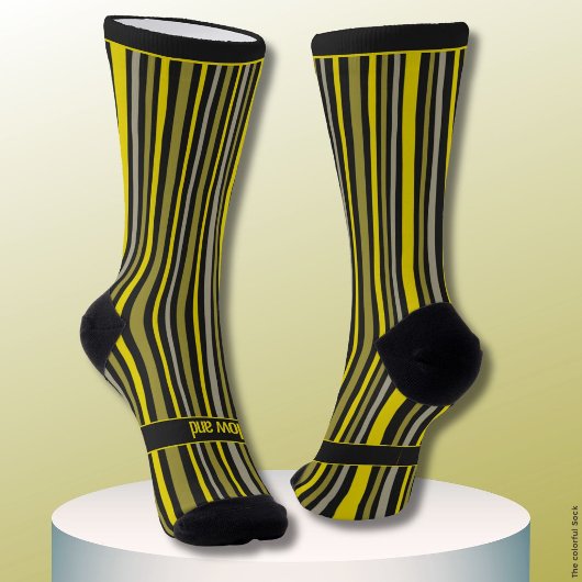 Wobbly Stripes, Yellow and Black ソックス
