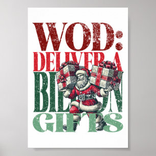 WODおもしろいクリスマスバージョンのフィットネス条件 ポスター