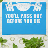 WODユーモア – 死ぬ前に消え去れ。おもしろいフィットネス キッチンタオル (折り畳み)