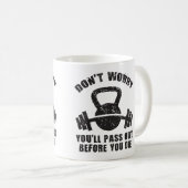 WODユーモア – 死ぬ前に消え去れ。おもしろいフィットネス コーヒーマグカップ (正面右)