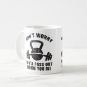 WODユーモア – 死ぬ前に消え去れ。おもしろいフィットネス コーヒーマグカップ (正面左)