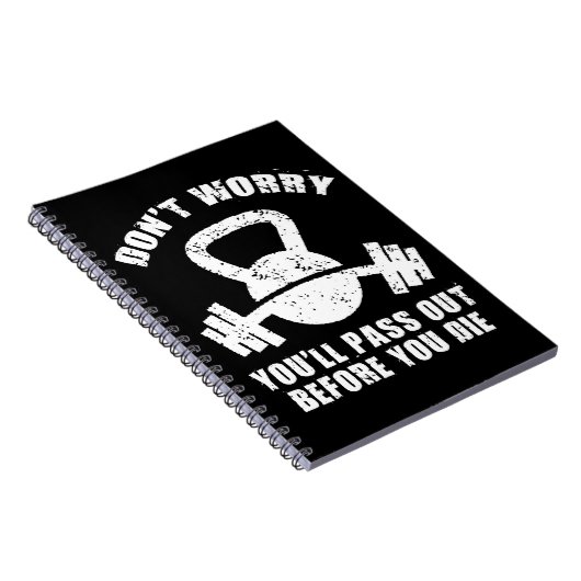 WODユーモア – 死ぬ前に消え去れ。おもしろいフィットネス ノートブック (右側)