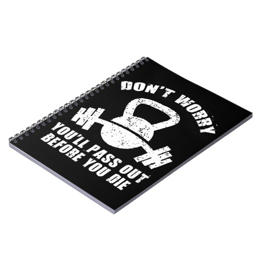 WODユーモア – 死ぬ前に消え去れ。おもしろいフィットネス ノートブック (左側)