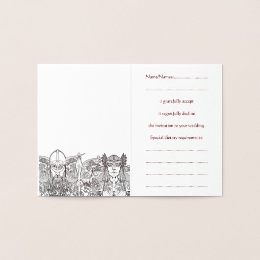 Woden & FrigeウェディングRSVPフォイルカード 箔カード (内部)