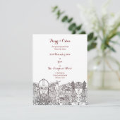 Woden & Fringe日付を保存 招待状 (スタンド正面)