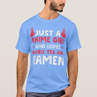 Woensアニメの女の子だけのバブル茶とラーメンanim Tシャツ