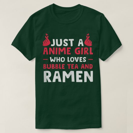 Woensアニメの女の子だけのバブル茶とラーメンanim Tシャツ (デザイン正面)