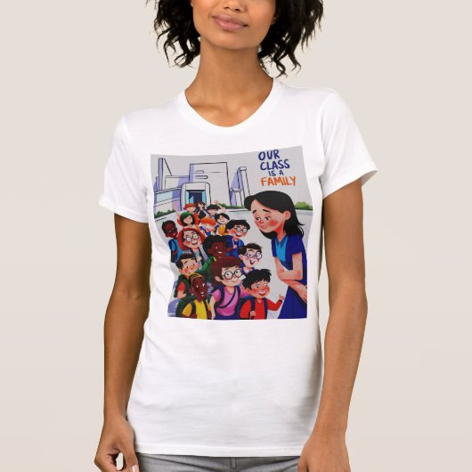 Woens私たちのクラスは家族 Tシャツ (正面)