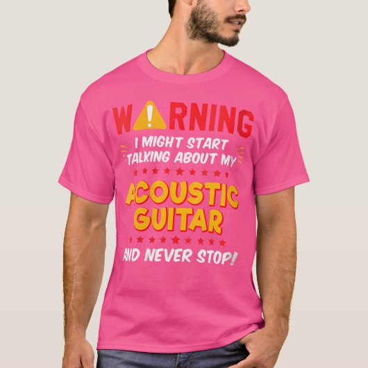 Woens おもしろい Acoustic Guitar Joke Graphic Tシャツ (正面)