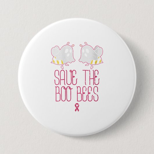 Woens 救 The Boo Bees Breast Cancer Aware 缶バッジ (正面)