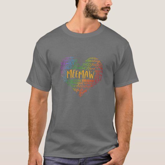 Woens 誇りを持った LGBT Memaw Rainbowハート- Grandma G Tシャツ (正面)