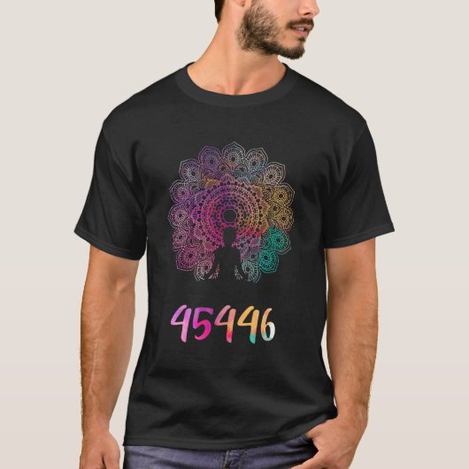 Woens 45446 Beige Af 45対45ヨガナマステW Tシャツ (正面)
