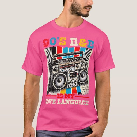 Woens 90のRbは私の愛の言語Rnb愛好家Rb M Tシャツ (正面)