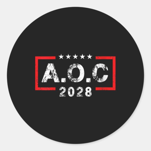 Woens A.o.c Alexandria Ocasio Cortez 2028プレ ラウンドシール (正面)