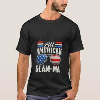 Woens All American Glam Ma 4 Of July Family Mat Tシャツ
