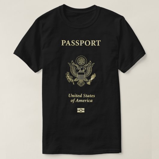 Woens American Passport Cover，アメリカ観光客, A Tシャツ (デザイン正面)