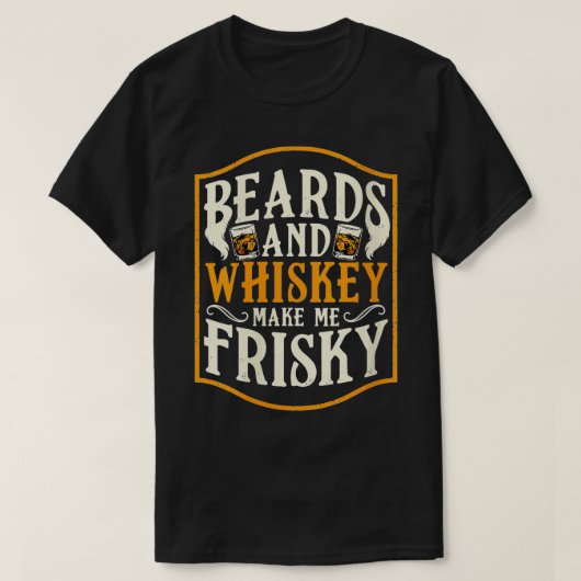 Woens Beards Make Me Frisky おもしろい Lover Gift VNec Tシャツ (デザイン正面)