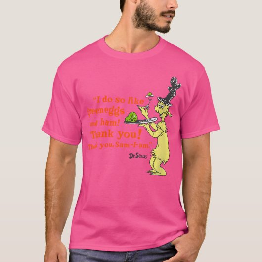 Woens Dr. Seuss Green EggsとHam Qが好き Tシャツ (正面)