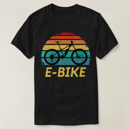 Woens EBikeヴィンテージ電動バイクサイクリン Tシャツ (デザイン正面)
