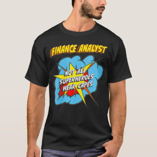 Woens Finance Analyst おもしろい Superhero Job VNeck Tシャツ